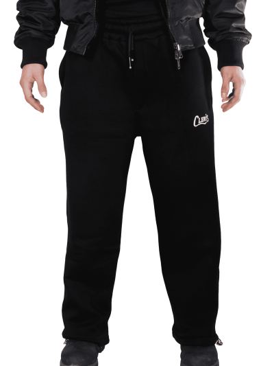 Siyah baggy eşofman altı ön görünüm