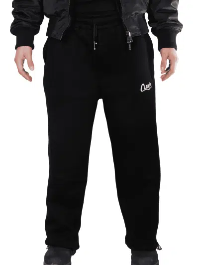 Siyah baggy eşofman altı ön görünüm